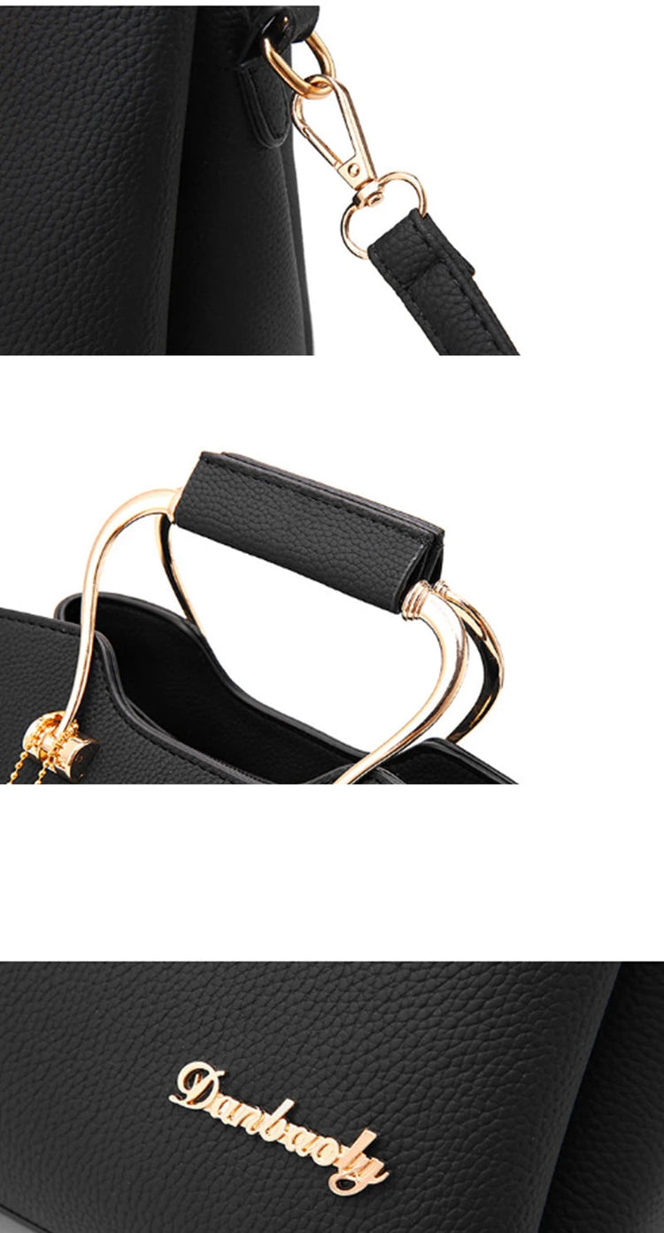 Yogodlns Luxury Pendant Handbag For Women PU Leather Tassel Shuolder Bag Designer Handle Bag Brand Shopping Mommy Shoudler Bag PlatiNum