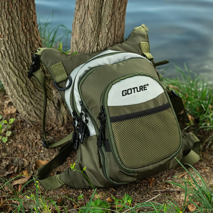 Goture 100% Polyester Fly Fishing Bag, Ultra-Light Chest Bag with Multiple Pockets, Fishing Accessory Bag, Outdoor Shoulder Bag