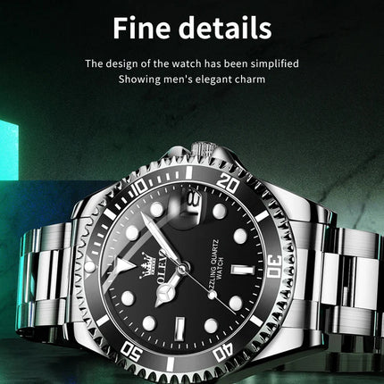 OLEVS Orologi da uomo Trend Luxury Cinturino in acciaio pregiato Grande data Orologio da polso al quarzo di marca originale per uomo Impermeabile luminoso 5885 Nuovo platinumshop