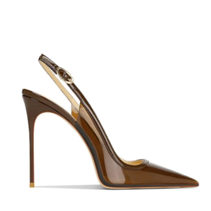 Summer Women High Heeled Shoes for Woman's Pointed Toe Ankle Thin Heels Mixed Colors Pumps Sexy Lady Patent Leather Party Shoes