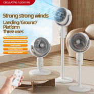 Ventilatore a Turbina Elettrica da Pavimento, Ventilatore a Cinque Velocità Regolabili, Altezza Regolabile, Ricaricabile
