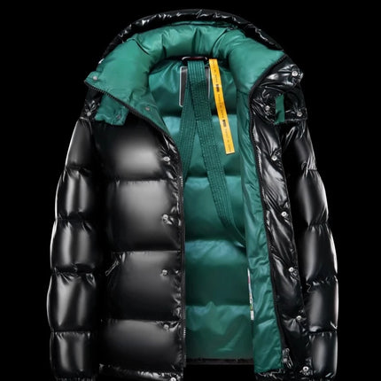 Prowow New men's white duck down down jacket with warm shiny surface short thick hooded jacket