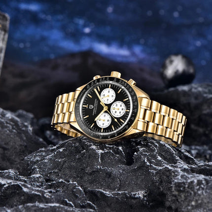 Nuovo Orologio da Uomo PAGANI DESIGN Golden Moon 2026, Orologio al Quarzo di Lusso, Cronografo Sportivo, Vetro Zaffiro AR, Impermeabile, Regalo platinumshop