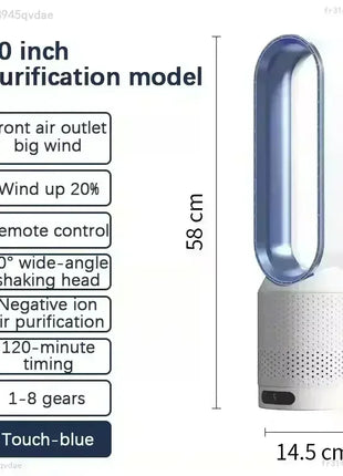 NUOVO Ventilatore Senza Pale 2026 per Purificazione dell'Aria Domestica, Circolazione Ultra Silenziosa, Ventilatore a Torre per Dormitorio
