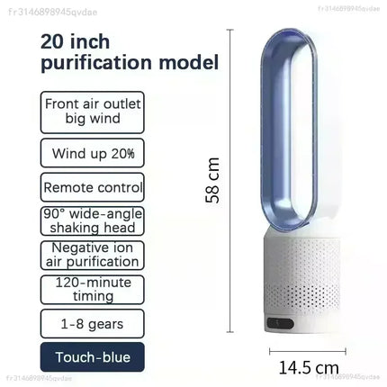 NUOVO Ventilatore Senza Pale 2026 per Purificazione dell'Aria Domestica, Circolazione Ultra Silenziosa, Ventilatore a Torre per Dormitorio