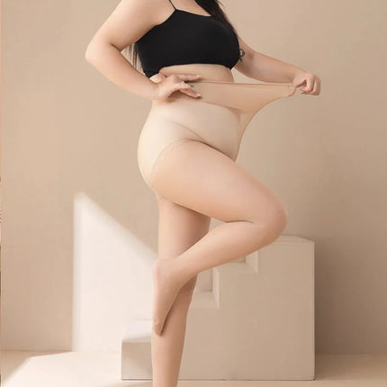 Plus Size Tights High Waist Anti-hook Tear-resistant Super Elastic Sheer Nylon Pantyhose Stocking large up to 110kg for Women