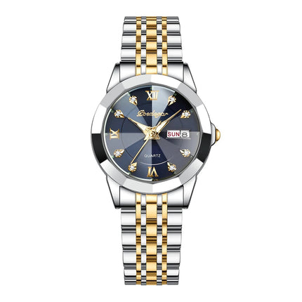 POEDAGAR orologi da donna di marca di lusso impermeabile luminoso data settimana orologio al quarzo per donna orologio da donna di moda in acciaio inossidabile platinumshop