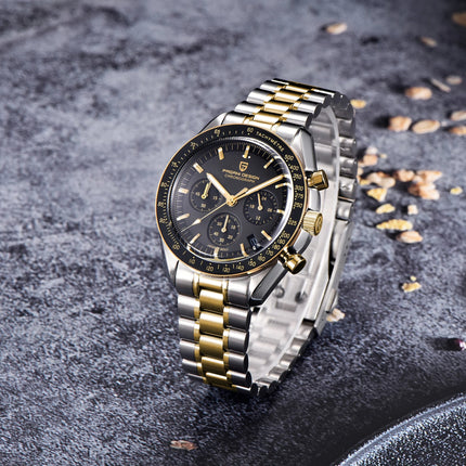 PAGANI DESIGN 500 Orologio da Uomo di Lusso con Cronografo Sportivo, Quadrante Tondo, Vetro Zaffiro AR, Movimento Giapponese, Acciaio 316L, Luminoso platinumshop