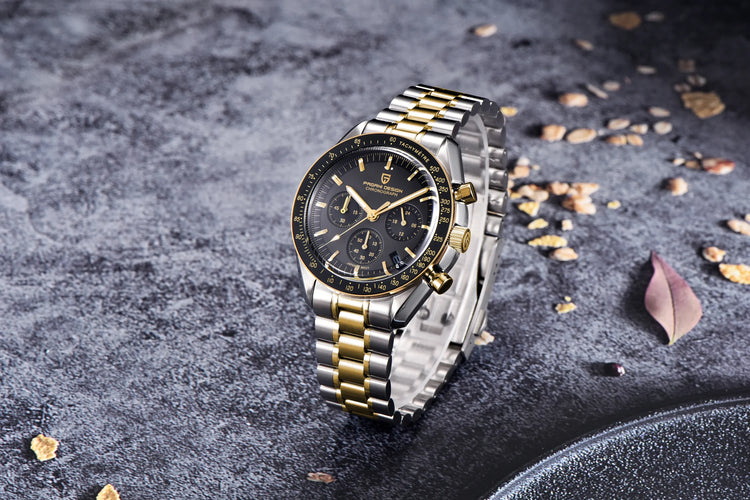 PAGANI DESIGN 500 Orologio da Uomo di Lusso con Tachimetro Circolare, Cronografo Sportivo, Vetro Zaffiro AR, Movimento Giapponese, Acciaio 316L, Luminoso