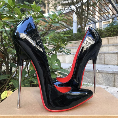 Customize 16cm Extreme Metal High Heels Stilettos Sexy Women Solid Black Red inside Pumps Party Unisex Man Shoes Crossdresser