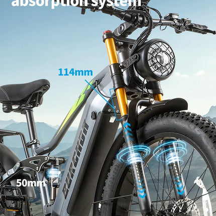 BURCHDA RX80 Bicicletta Elettrica per Adulti, Motore 1000W, Batteria 48V20AH960WH, E-bike con Pneumatici Fat da 26 Pollici per Tutti i Terreni, 45KM/H, E-Mountain Bike