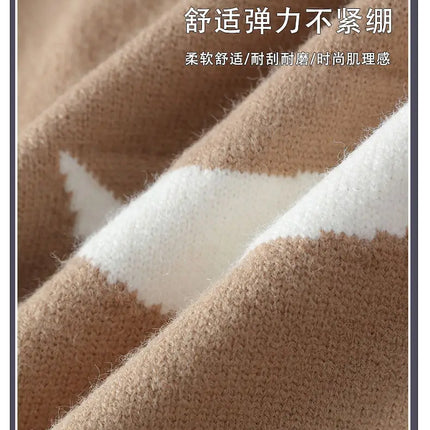 2025 Korean Style Men Women Sweater Knitted Trendy Youth Student Style Knitwear Top Casual Warm Crew Neck Knitted Pullover 4XL-M