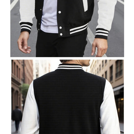Beautiful Scenery And Letter A Men Streetwear Fashion Street Baseball Jacket Loose Casual Coat Fleece American Clothing Unisex
