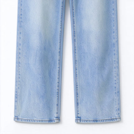 Women's Low Waist Wide Leg Jeans, Light Wash Stretch Denim, Casual Shaping Wide Leg Pants for All Occasions,Yw-2025