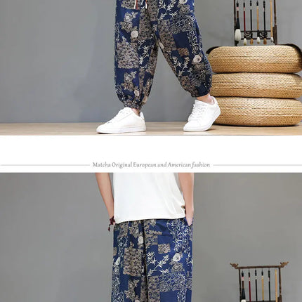 Nuovi pantaloni jogger da uomo in cotone primaverile, pantaloni oversize alla moda, hip hop con graffiti floreali, vita elastica, pantaloni harem, streetwear maschile