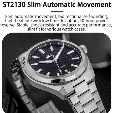 AddiesKIN Men Automatic Watch BGW9 Luminous 20Bar Waterproof Sapphire Glass 316L Stainless Steel K014 Mechanical Watch ST2130