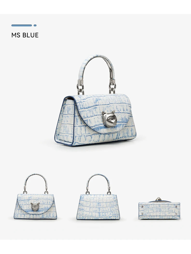 BAFELLI 2025 NUOVA BORSA DA DONNA DESIGNER ORIGINALE MARCA DI LUSSO CAT CASUAL STYLE TREND BORSA BORSA IN PELLE CROCODILE