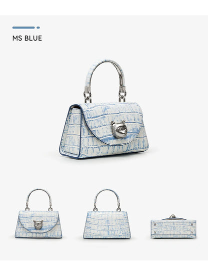 BAFELLI 2025 NUOVA BORSA DA DONNA DESIGNER ORIGINALE MARCA DI LUSSO CAT CASUAL STYLE TREND BORSA BORSA IN PELLE CROCODILE