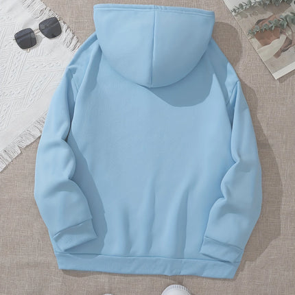 Three cat paw pattern printed hoodie, drawstring casual hooded sweatshirt, suitable for winter and autumn, women's clothing