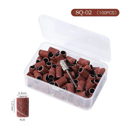 Nail Sanding Ring Bands 80/120/180/240 Grit Electric Manicure Drill Grinding Heads UV Gel Polish Removal Pedicure Abrasive Tools 2028
