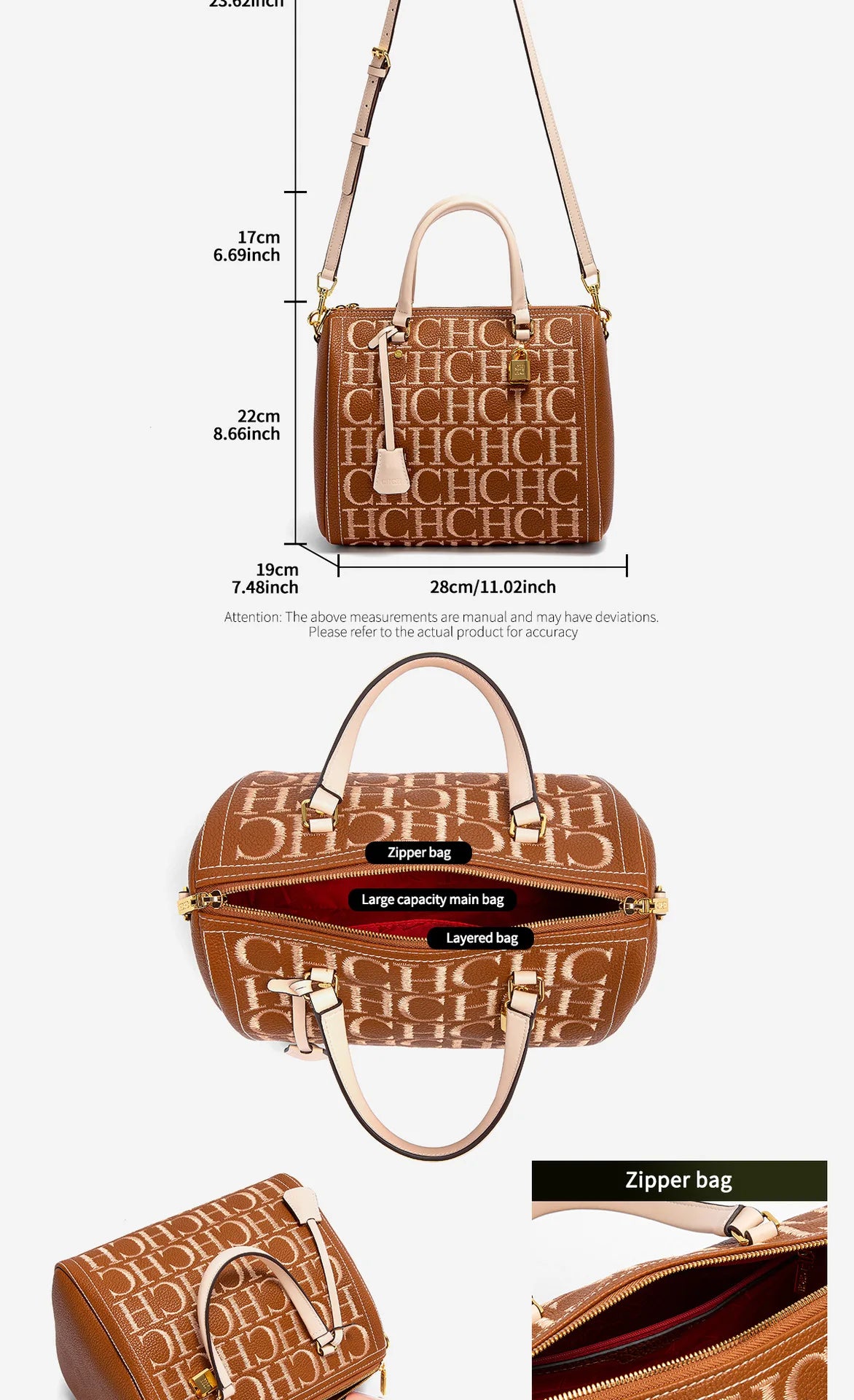 2025 Autumn/Winter New Handbag High-end Embossed Large Capacity Square Bag Women's Shoulder Bag
