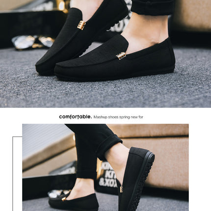 Scarpe casual da uomo in tela slip on mocassini alla moda per uomo abito di lusso scarpe da guida appartamenti formali per feste di matrimonio taglie forti