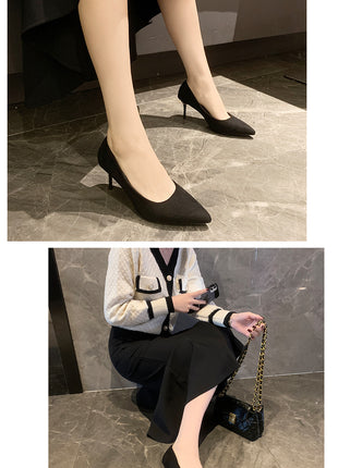 Donne Nuovi Sandali Con Tacco Medio Nero 6-8-10 cm A Punta Tacco Sottile Baotou Banchetto Scarpe Con Tacco Alto Scarpe Da Donna Tacones Mujer