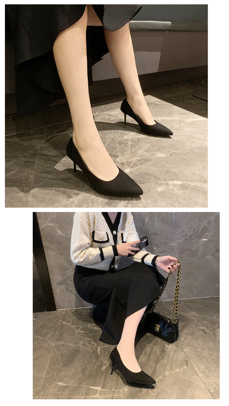 Donne Nuovi Sandali Con Tacco Medio Nero 6-8-10 cm A Punta Tacco Sottile Baotou Banchetto Scarpe Con Tacco Alto Scarpe Da Donna Tacones Mujer