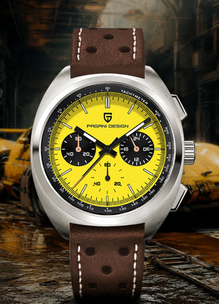 Orologio da uomo di lusso retrò 2026 PAGANI DESIGN Cronografo sportivo al quarzo VK63 con zaffiro AR impermeabile e cinturino in pelle