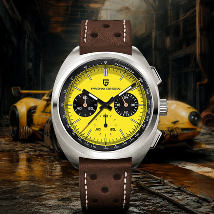 Orologio da uomo di lusso retrò 2026 PAGANI DESIGN Cronografo sportivo al quarzo VK63 con zaffiro AR impermeabile e cinturino in pelle