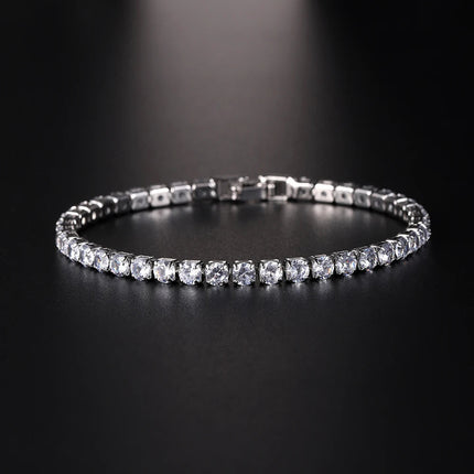 4mm Micro-inlaid Zircon Tennis Bracelet for Women 2025 New Men Bracelet Homme Jewelry Accessories Wholesale PlatiNum