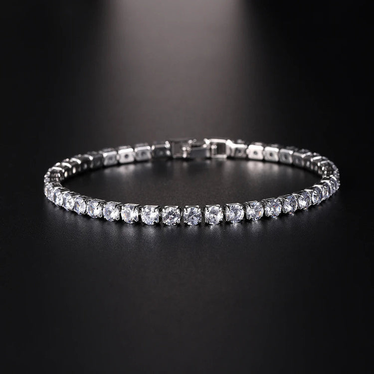 4mm Micro-inlaid Zircon Tennis Bracelet for Women 2025 New Men Bracelet Homme Jewelry Accessories Wholesale PlatiNum