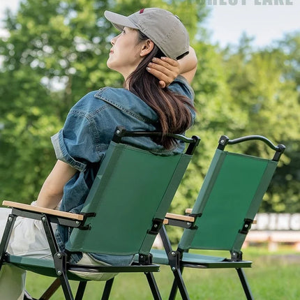GIANXI Sedia pieghevole verde da campeggio estiva all'aperto Telaio in alluminio nero Sedia da pesca ultraleggera portatile Sedia da spiaggia per barbecue