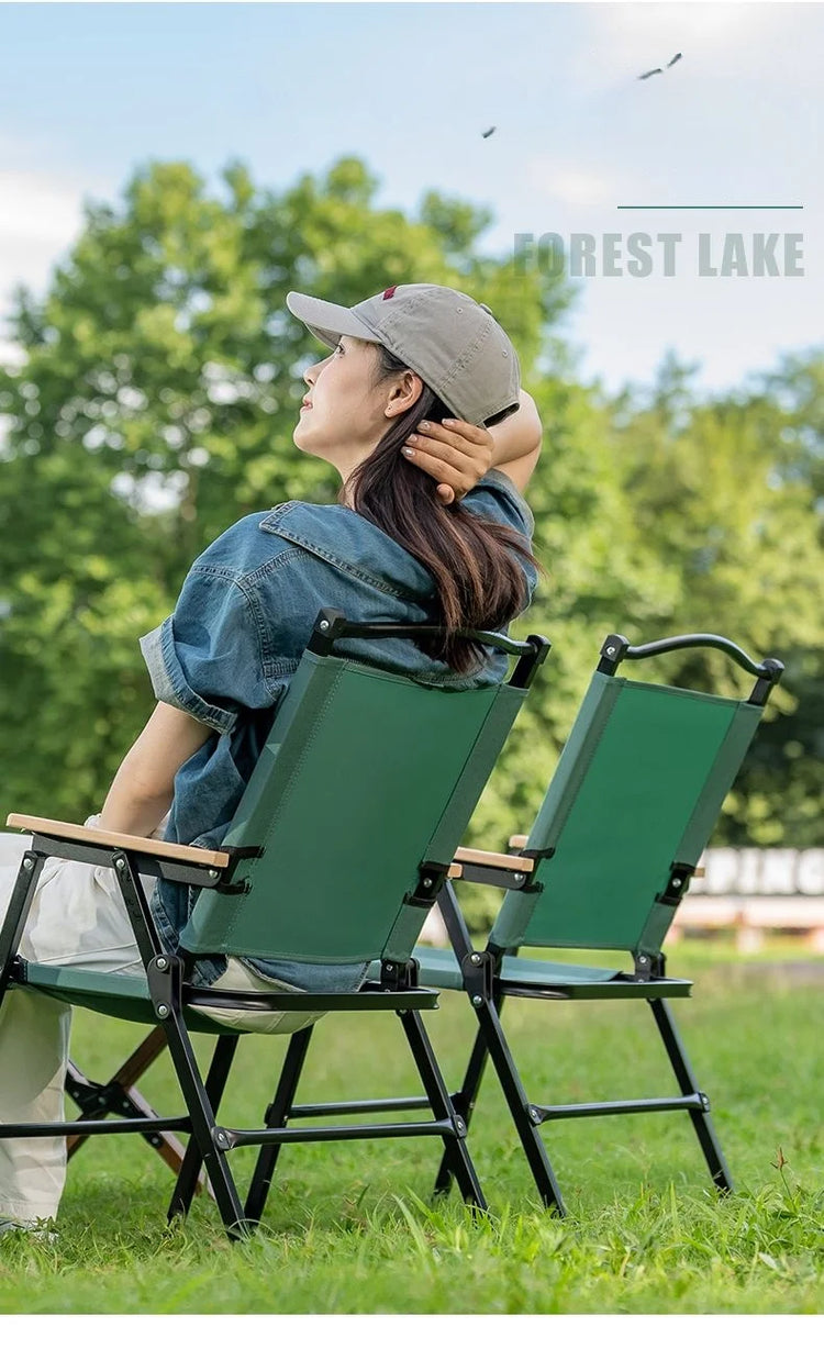 GIANXI Sedia pieghevole verde da campeggio estiva all'aperto Telaio in alluminio nero Sedia da pesca ultraleggera portatile Sedia da spiaggia per barbecue