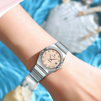 Orologio da donna POEDAGAR, raffinato, impermeabile, luminoso, con datario, in acciaio inossidabile, elegante orologio da polso al quarzo per donna. platinumshop