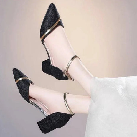 Fashion Spring and Summer Black High-heeled Shoes Women's High-quality Silver Wedding High-heeled Shoes Women's Gold Party Pump PlatiNum