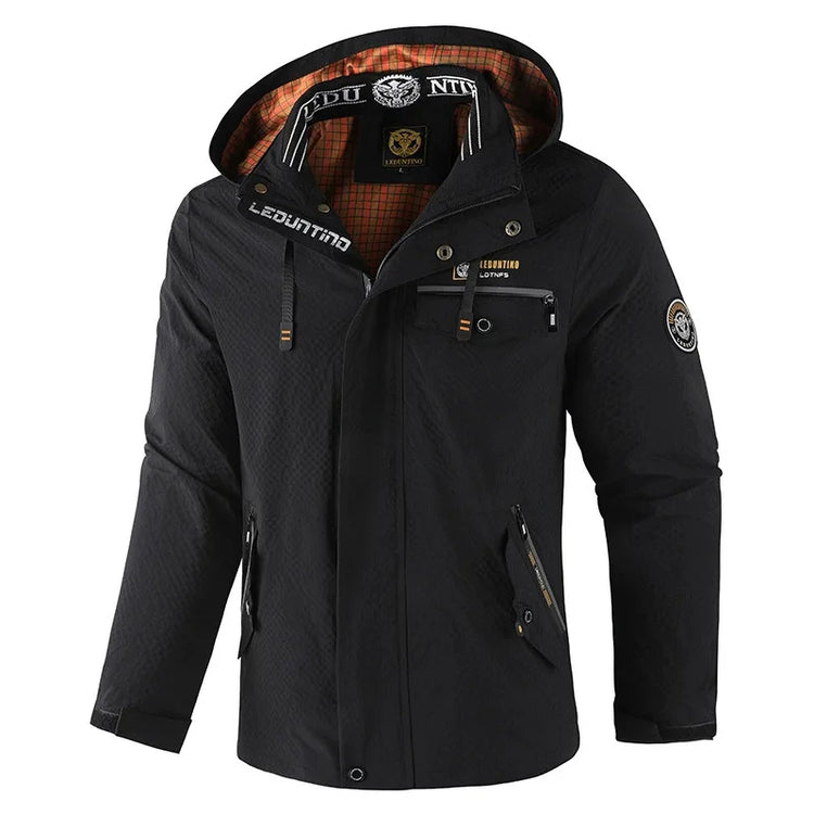 New Men's Trend Fashion Casual Windproof Waterproof Soft Shell Warm Coat Outdoor Sports Jogging Multi-Function Hooded Jacket
