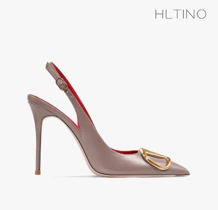 HLTINO Fahion Slingback Nero Comode Scarpe Estive da Donna Sandali con Tacco Alto 2025 Tendenza per Abito da Festa di Nozze