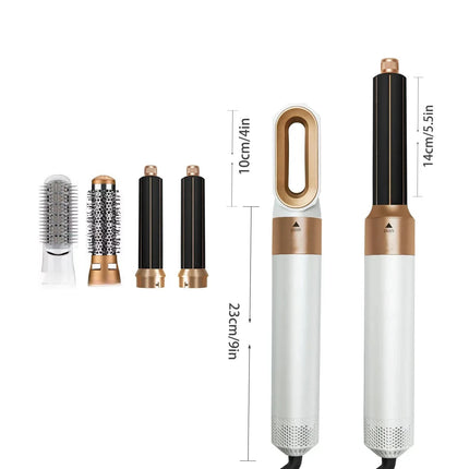 Multi Functional 5-In-1 Hot Air Comb Styling Set Including Dryer Straight Hair Brush Hair Dryer Automatic Curling Iron Gift