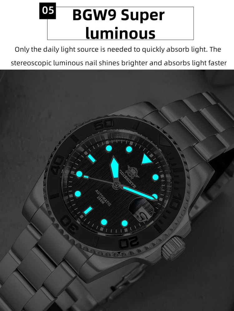 ADDIESDIVE AD2087 Men Watch Waterproof 20Bar Driver Sapphire Glass BGW9 Luminous Reloj Hombre NH35 Automatic Mechanical Watch