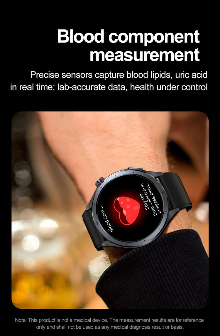 Nuovo Smartwatch 2026 per Analisi del Grasso Corporeo, ECG+PPG, Acido Urico, Pressione Sanguigna, Ossigeno nel Sangue, Orologio con Chiamate per Uomini e Donne platinumshop