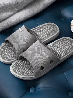 Pantofole da uomo in tinta unita da bagno sandali da massaggio antiscivolo da donna semplici scarpe da salute con fondo morbido Zapatillas Casa Hombre