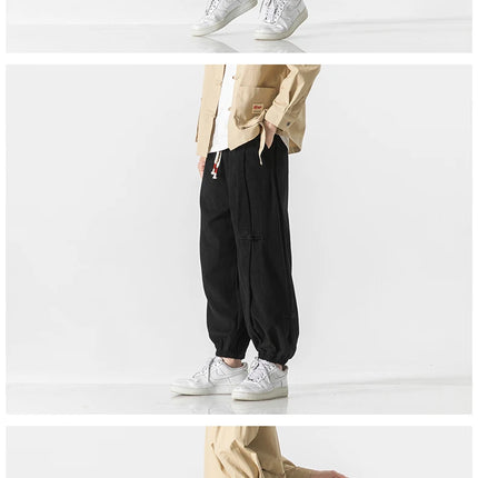 Pantaloni da uomo caldi di vendita autunno stile cinese pantaloni larghi larghi vintage moda uomo pantaloni lanterna con coulisse Harajuku solidi