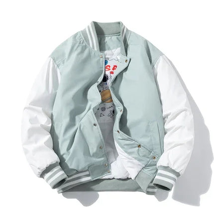 Winter Varsity Jacket Men Women Streetwear Basketball Jacket Fashion Casual Thick Parkas Men Korean Patchwork Couple Coat Button