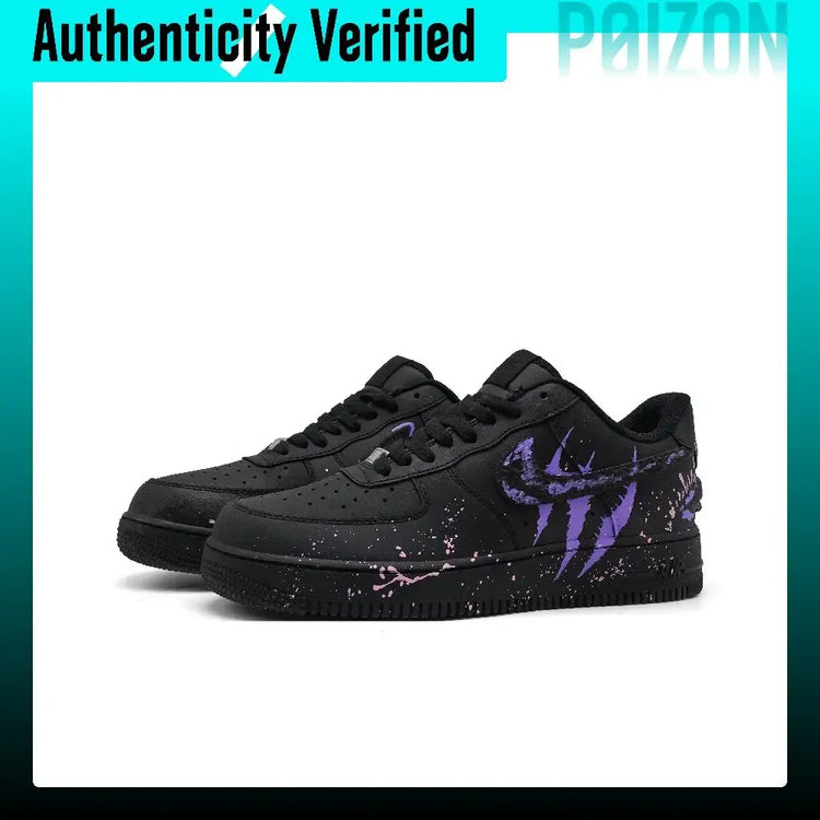 Nike Air Force 1 Low top Skateboard Shoes Unisex Black Purple CW2288-001（Team454-）