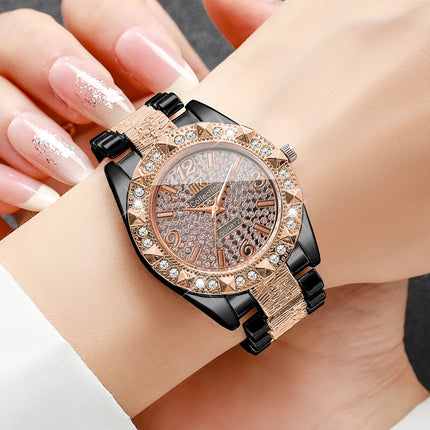 Orologi da donna con diamanti di lusso Orologio da polso al quarzo da donna con quadrante arabo alla moda Reloj Mujer Orologio da ragazza regalo (senza scatola) platinumshop
