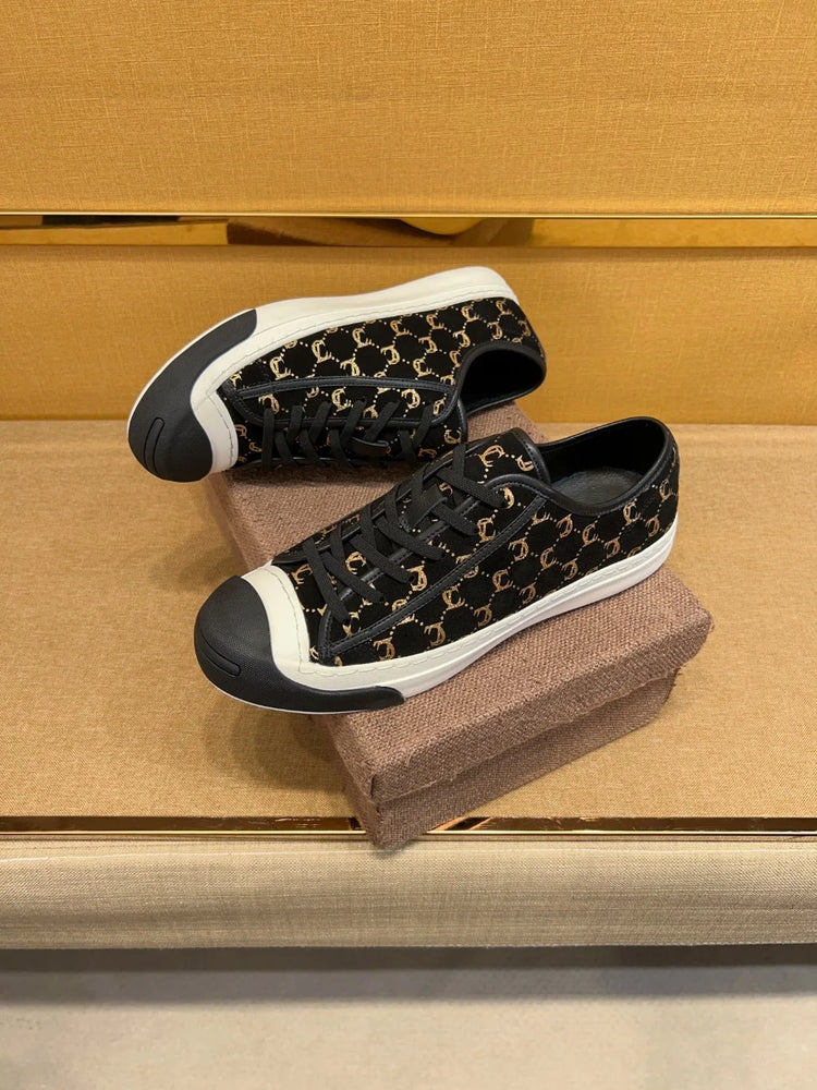 New Genuine Leather Men's Lace-up Type Sports Shoes Fashion Casual Sneaker First Layer Cowhide Running Shoes