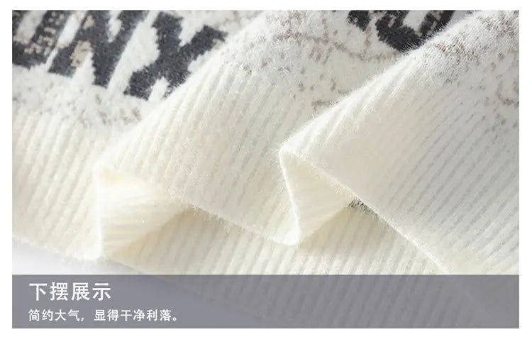 Autumn Winter Men's New Letter Sweater, High-quality Men's Brand Pullover, Warm Knit Tops High Street Trend Base Shirt