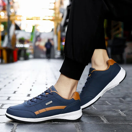 Scarpe da ginnastica da uomo Scarpe casual sportive Scarpe da passeggio da uomo in pelle per esterni Quattro stagioni Fondo morbido