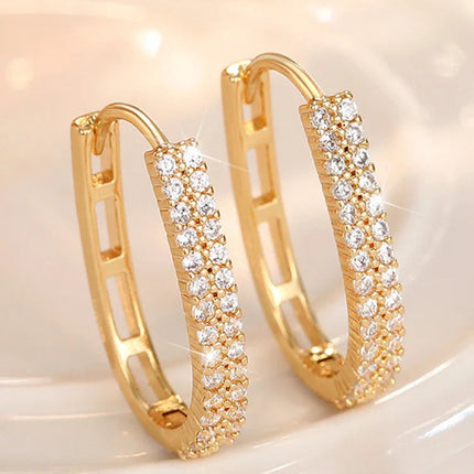 925 Sterling Silver Luxury Full Paved CZ Hoop Earrings for Women Simple Elegant Wedding Party Daily Wear Fashion Jewelry Gifts PlatiNum